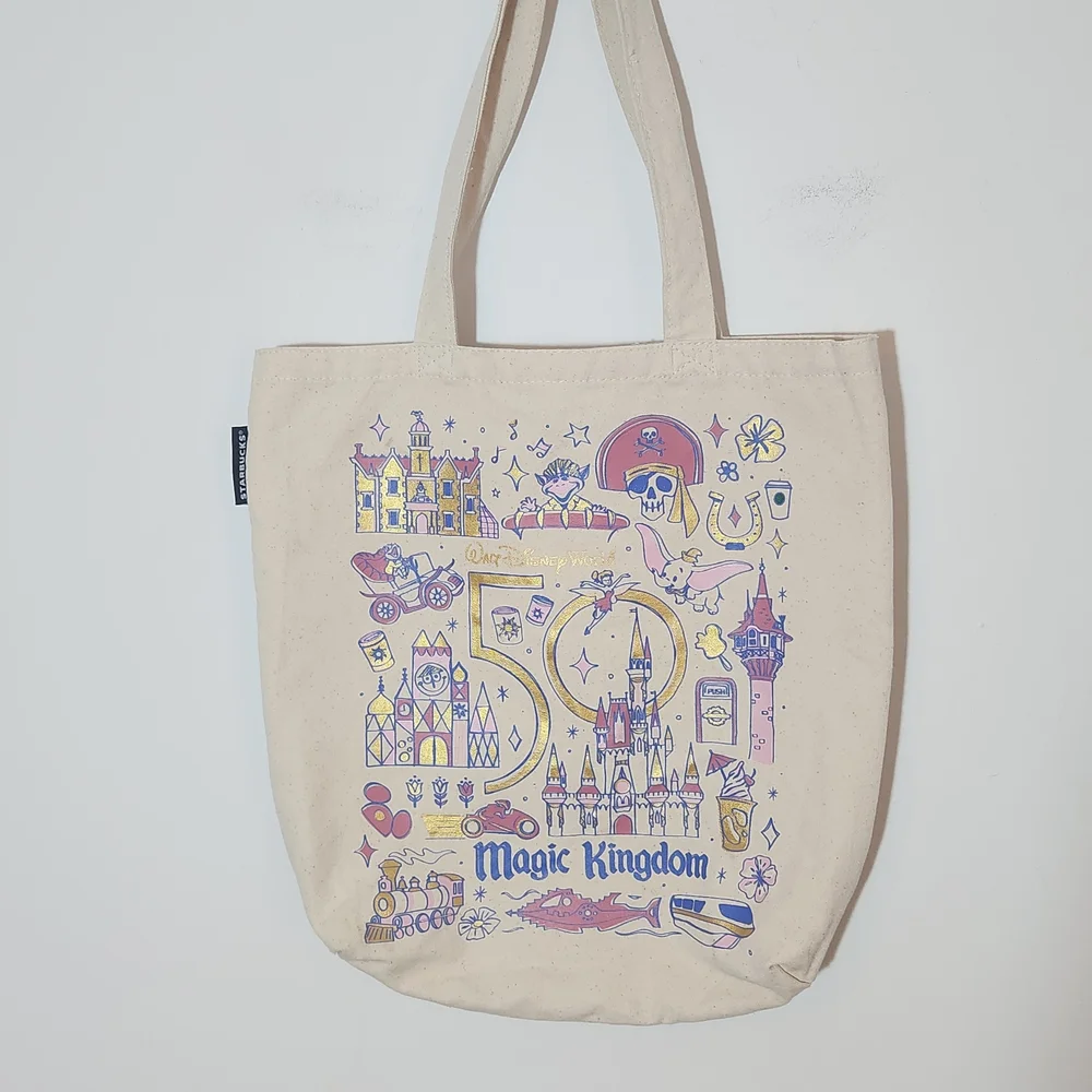 Walt Disney 50 Anniversary Magic Kingdom Starbucks Been There Series Canvas Bag - Picture 2 of 10